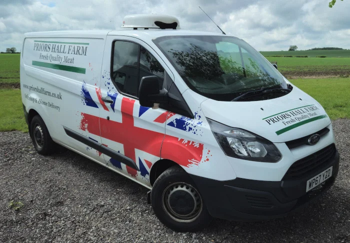 Priors Hall Farm's delivery van