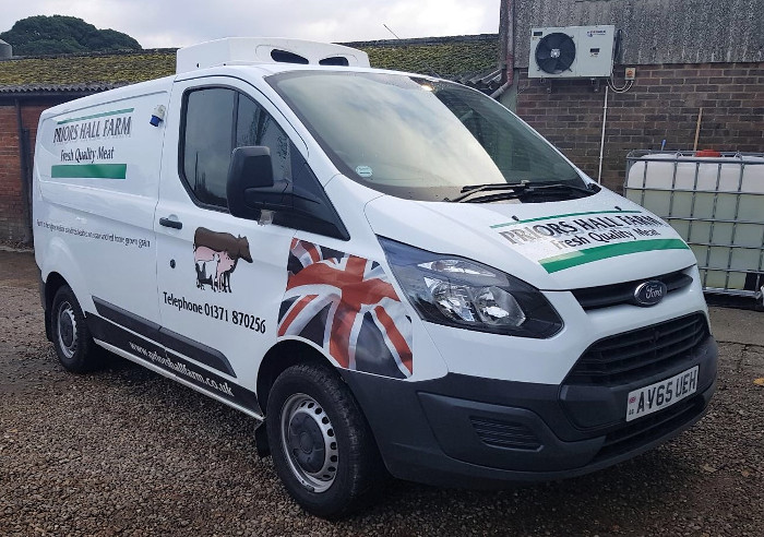 Priors Hall Farm's delivery van